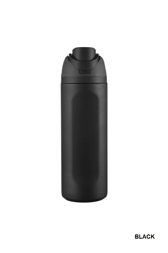 Black insulated bottle on a white background with 'BLACK' text.
