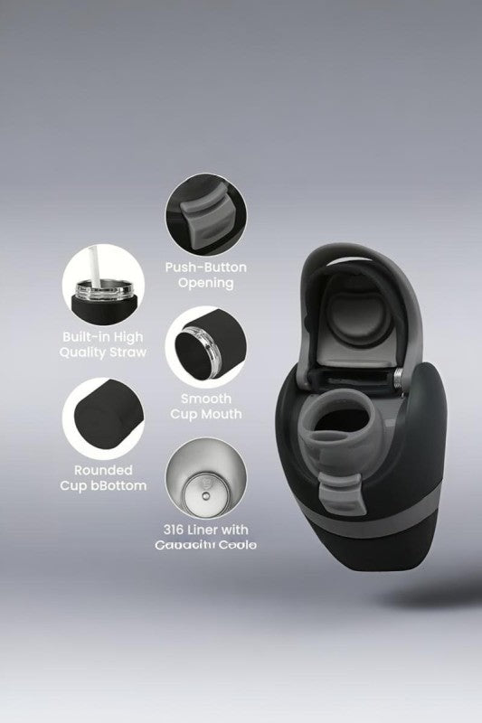 Snap Lid Insulated Stainless Steel Bottle - 24oz