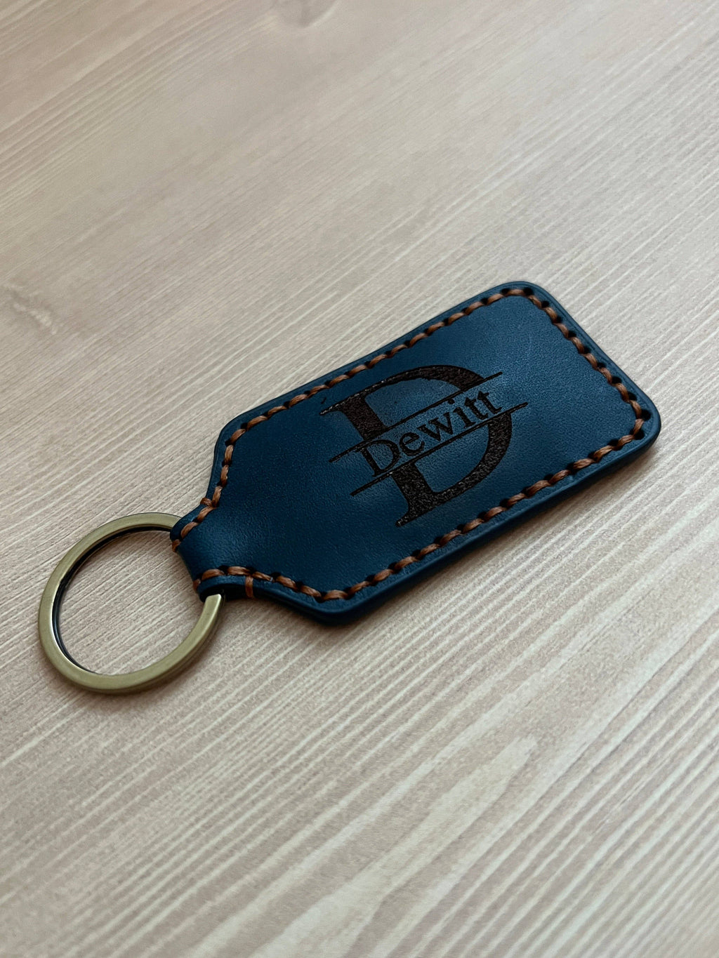 Leather Rectangle Keychain
