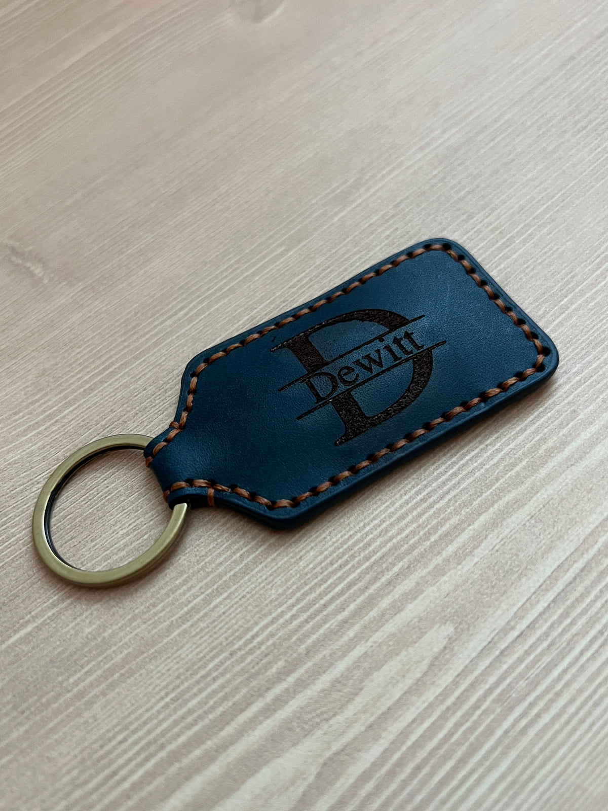Leather Rectangle Keychain