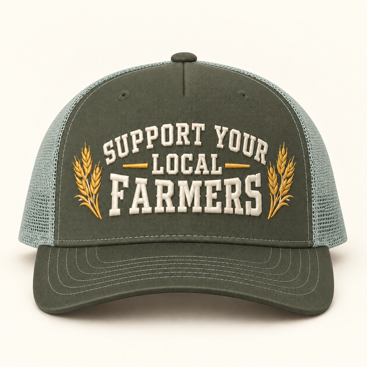 local-farmers-cap Beetle/Quarry; front review mockup