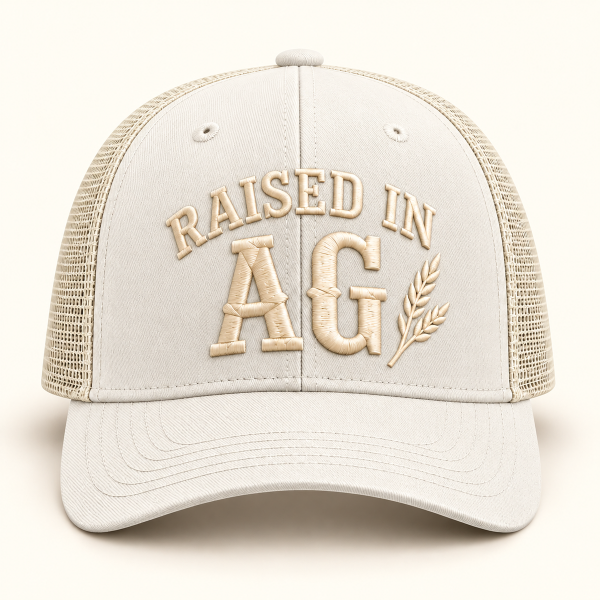 raised-ag-cap 112 · Cream; front review mockup