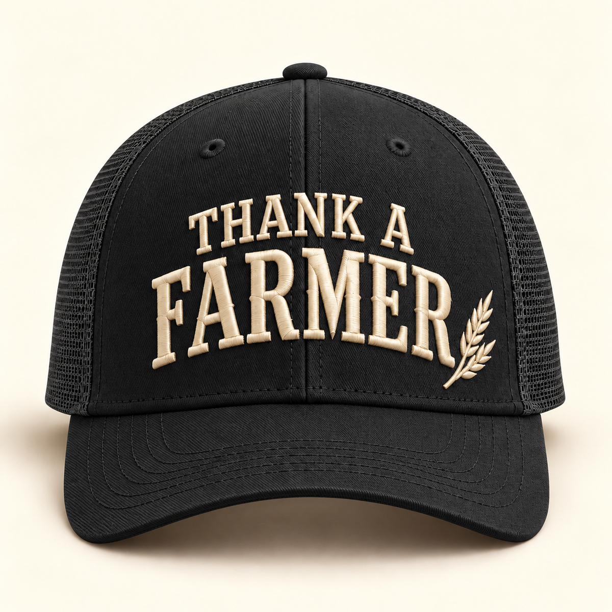 thank-farmer-cap 112 · Black; front review mockup