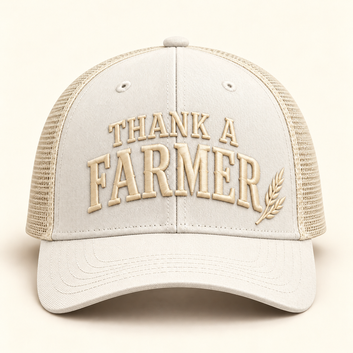 thank-farmer-cap 112 · Cream; front review mockup