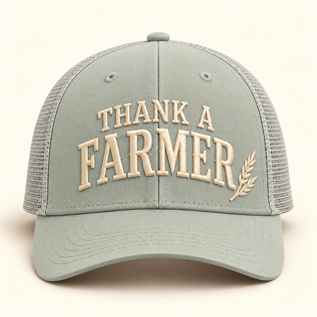 thank-farmer-cap 112 · Quarry (sage); front review mockup