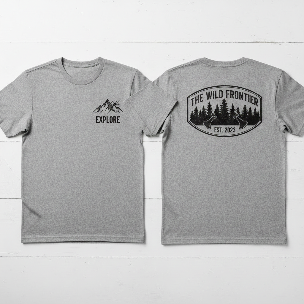 Standard T-Shirt with 2 DTF Prints (SM CHEST & MD BACK PRINT)