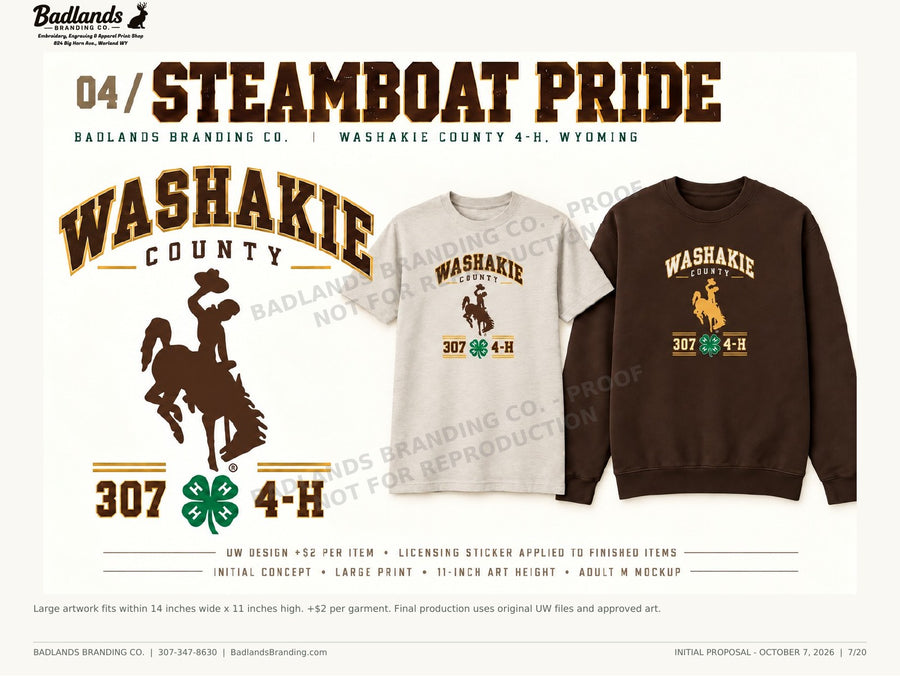 Steamboat Pride — Washakie County 4-H concept proof