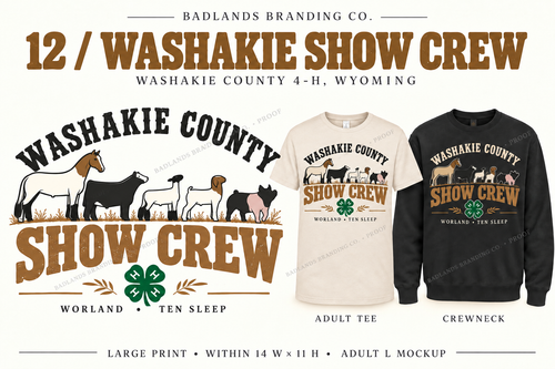 Collection 12 - revised show horse, steer, lamb, Boer goat and hog - Washakie County 4-H review proof