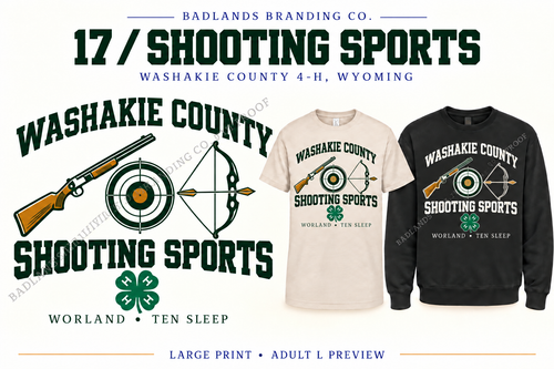 Collection 17 Shooting Sports - Washakie County 4-H review proof with target, shotgun and archery