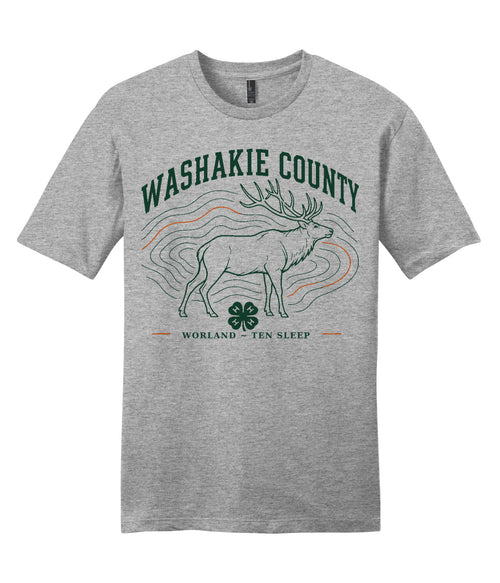 03 · Canyon Country on Adult tee · Light Heather Grey, front print. Illustrative review mockup.