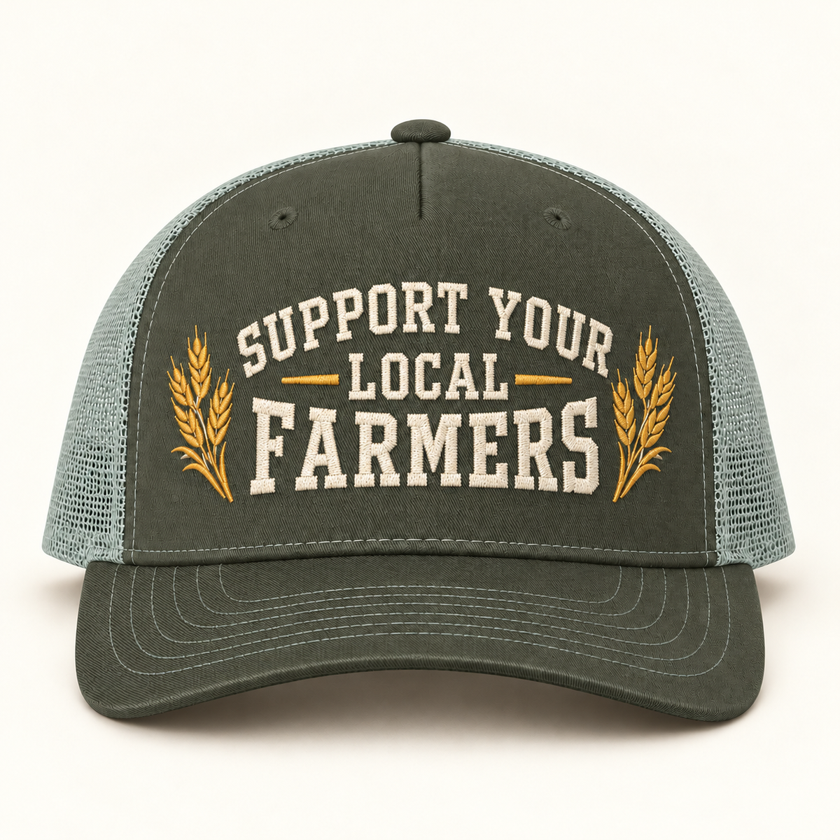 local-farmers-cap; Beetle/Quarry; front; corrected review mockup