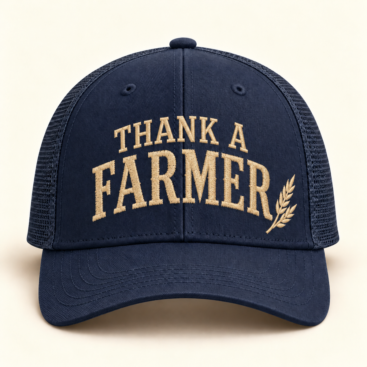 thank-farmer-cap; 112 · Navy; front; corrected review mockup