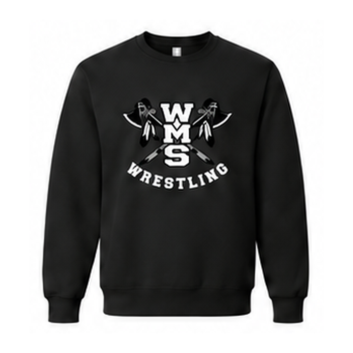 WMS Wrestling Black Crewneck Sweatshirt